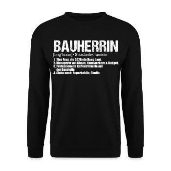 Builder Definition House Building Own Home - Unisex Sweatshirt - black - Front - Alina (178cm) & Michal (187cm)