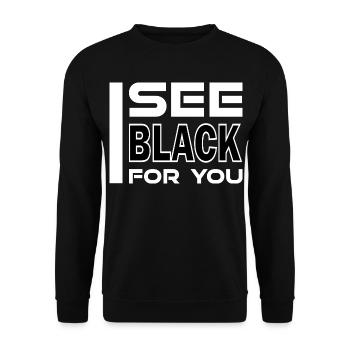 Je vois du noir pour toi - Sweat-shirt Unisexe - noir - Devant - Alina (178cm) & Michal (187cm)