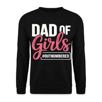 Papa des filles en infériorité numérique Papa fille - Sweat-shirt Unisexe - noir - Devant - Alina (178cm) & Michal (187cm)