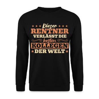 Rentner Abschied – Die besten Kollegen gehen - Unisex Pullover - Schwarz - Vorne - Alina (178cm) & Michal (187cm)