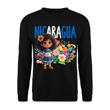 Nicaragua Flag Pride & Home - Unisex Sweatshirt - black - Front - Alina (178cm) & Michal (187cm)