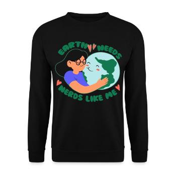 Ecologist Ecology - Unisex Sweatshirt - black - Front - Alina (178cm) & Michal (187cm)