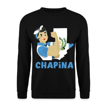 Guatemala Flagge T-Shirt Stolz & Heimat Chapín - Unisex Pullover - Schwarz - Vorne - Alina (178cm) & Michal (187cm)