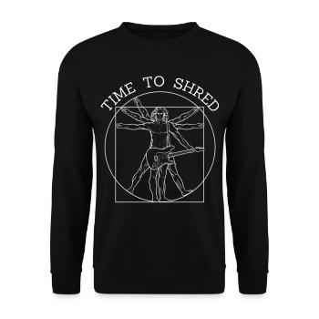 Vitruvian Shred Guitar | Gitarre kaufen, Konzert - Unisex Pullover - Schwarz - Vorne - Alina (178cm) & Michal (187cm)
