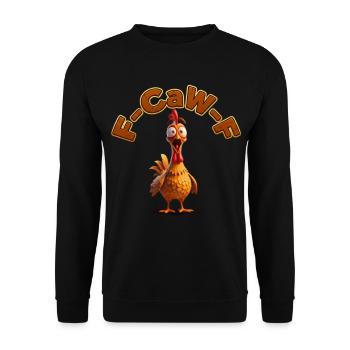 F-Caw Cartoon Hahn | lustige Bilder, Lifestyle - Unisex Pullover - Schwarz - Vorne - Alina (178cm) & Michal (187cm)