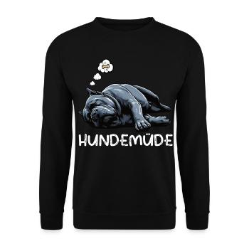 Hundemüde Cane Corso italienischer mastiff  - Unisex Pullover - Schwarz - Vorne - Alina (178cm) & Michal (187cm)