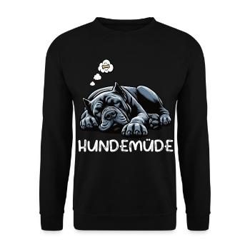 Hundemüde Cane Corso italienischer mastiff  - Unisex Pullover - Schwarz - Vorne - Alina (178cm) & Michal (187cm)