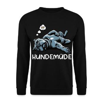 Hundemüde Cane Corso italienischer mastiff  - Unisex Pullover - Schwarz - Vorne - Alina (178cm) & Michal (187cm)