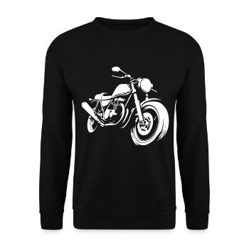 Motorrad Motorradfaher - Unisex Pullover - Schwarz - Vorne - Alina (178cm) & Michal (187cm)
