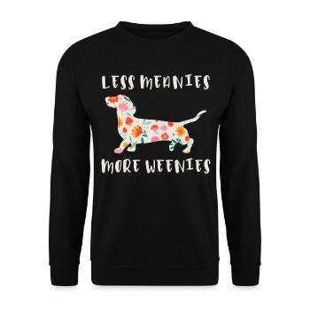 Dackel Blumen Retro Vibes - Unisex Pullover - Schwarz - Vorne - Alina (178cm) & Michal (187cm)