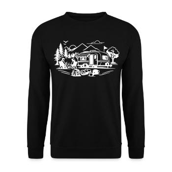 Camping - Unisex Sweatshirt - black - Front - Alina (178cm) & Michal (187cm)