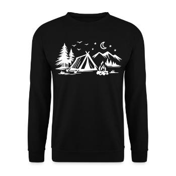 Tente de camping - Sweat-shirt Unisexe - noir - Devant - Alina (178cm) & Michal (187cm)