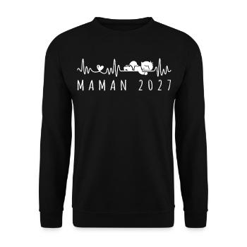 Future Maman 2027 Annonce Grossesse - Unisex Pullover - Schwarz - Vorne - Alina (178cm) & Michal (187cm)