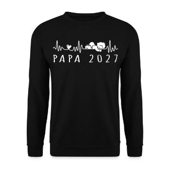 Future Papa 2027 Battement de Cœur - Unisex Sweatshirt - black - Front - Alina (178cm) & Michal (187cm)