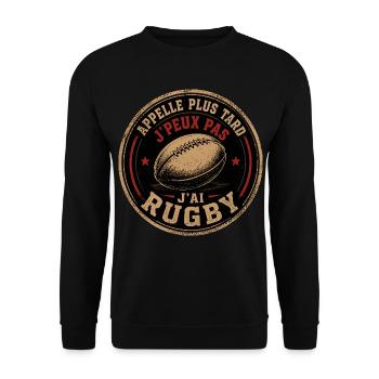 Appelle Plus Tard Rugby - Sweat-shirt Unisexe - noir - Devant - Alina (178cm) & Michal (187cm)