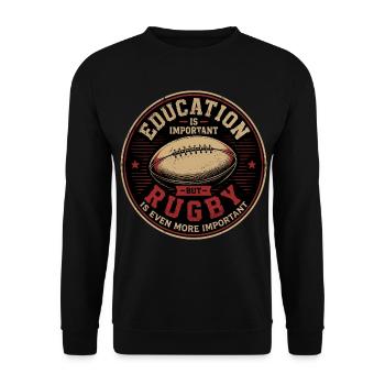 Rugby, Rugby-Sport, Rugby-Humor - Unisex Pullover - Schwarz - Vorne - Alina (178cm) & Michal (187cm)