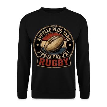 Appelle Plus Tard Rugby - Sweat-shirt Unisexe - noir - Devant - Alina (178cm) & Michal (187cm)
