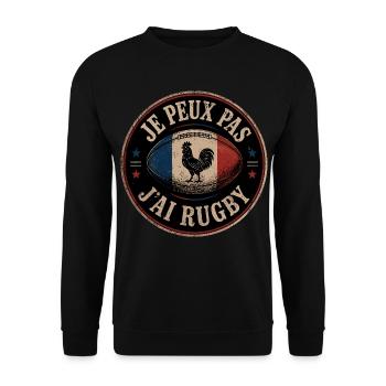 Je Peux Pas J'ai Rugby 2026 - Sweat-shirt Unisexe - noir - Devant - Alina (178cm) & Michal (187cm)