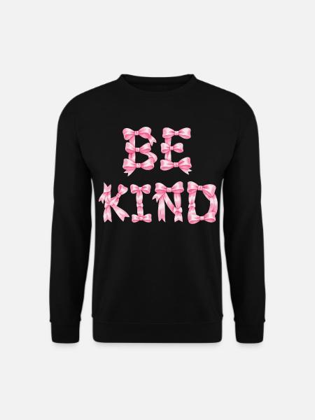 Be Kind Pink Bow T-Shirt Coquette Aesthetic - Unisex Sweatshirt - black