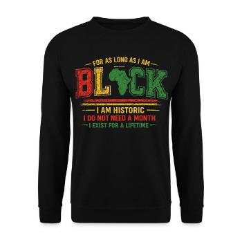 Fierté Afro Black History Month Vintage - Sweat-shirt Unisexe - noir - Devant - Alina (178cm) & Michal (187cm)