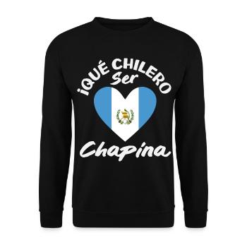 Guatemala Flagge T-Shirt Stolz & Heimat Chapín - Unisex Pullover - Schwarz - Vorne - Alina (178cm) & Michal (187cm)