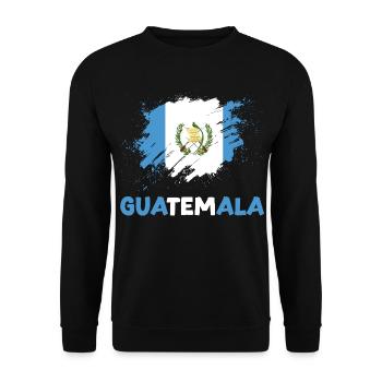 Guatemala Flagge T-Shirt Stolz & Heimat Chapín - Unisex Pullover - Schwarz - Vorne - Alina (178cm) & Michal (187cm)