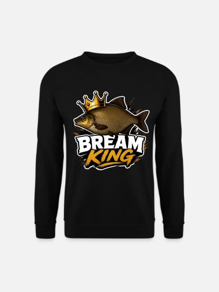 Bream King lustiges (Karpfen) Angelgeschenk-Design - Unisex Pullover - Schwarz