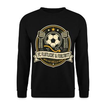 FC Flutlicht & Fehltritt - Unisex Pullover - Schwarz - Vorne - Alina (178cm) & Michal (187cm)