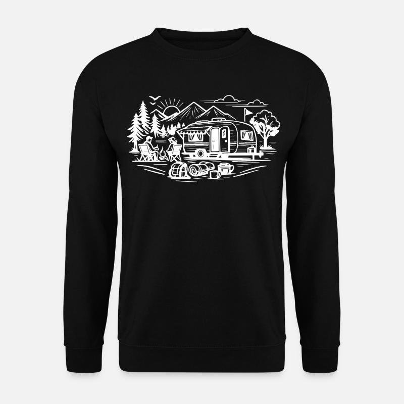 Camping Trailer Landscape - Unisex Sweatshirt - black