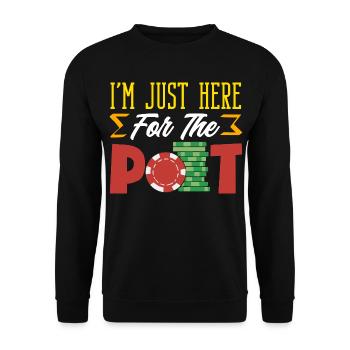 I'm only here to gamble poker chips because of the pot - Unisex Sweatshirt - black - Front - Alina (178cm) & Michal (187cm)