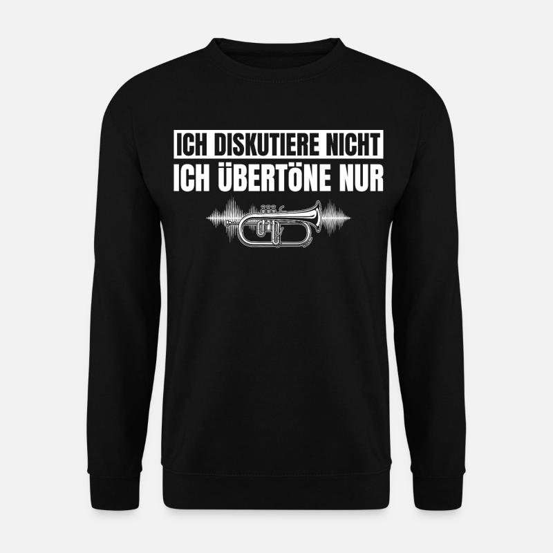 Flügelhorn Ich diskutiere nicht Ich übertöne nur - Unisex Pullover - Schwarz