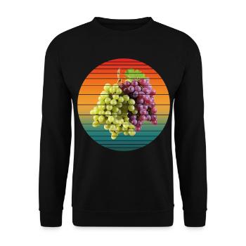 Traubenfrüchte - Unisex Pullover - Schwarz - Vorne - Alina (178cm) & Michal (187cm)