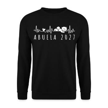 Futura Abuela 2027 Anuncio de Embarazo - Unisex Pullover - Schwarz - Vorne - Alina (178cm) & Michal (187cm)
