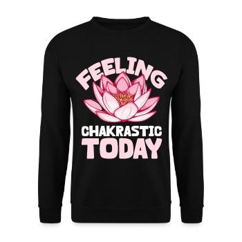 Chakra Feeling - Good Energy - Unisex Sweatshirt - black - Front - Alina (178cm) & Michal (187cm)