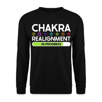 Chakra Alignment - Energy in Flow - Unisex Sweatshirt - black - Front - Alina (178cm) & Michal (187cm)