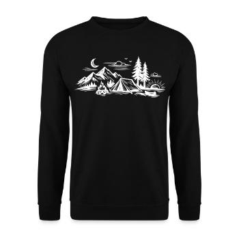 Tente de camping - Sweat-shirt Unisexe - noir - Devant - Alina (178cm) & Michal (187cm)