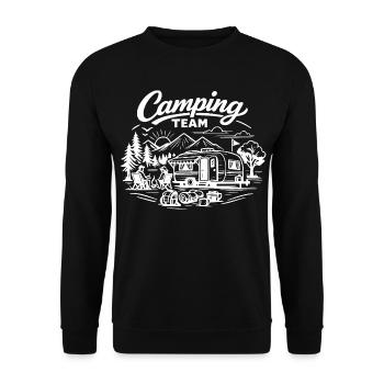 Camping Team Wagon - Unisex Sweatshirt - black - Front - Alina (178cm) & Michal (187cm)