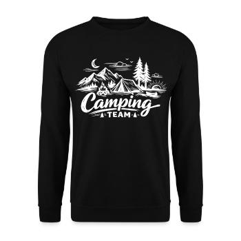 Camping Team Tent - Unisex Sweatshirt - black - Front - Alina (178cm) & Michal (187cm)