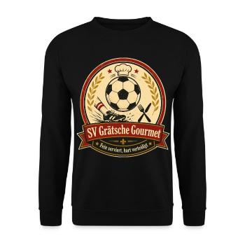 SV Grätsche Gourmet - Unisex Pullover - Schwarz - Vorne - Alina (178cm) & Michal (187cm)