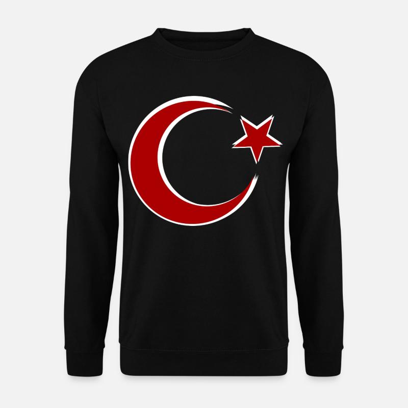 Red Moon Star Motif Turkey - Unisex Sweatshirt - black