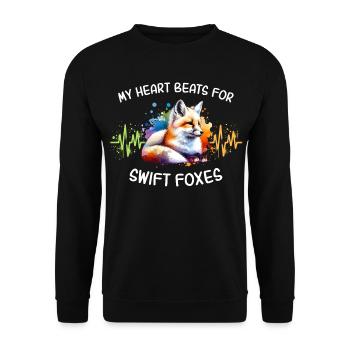 Swiftfuchs Herzlinie - Unisex Pullover - Schwarz - Vorne - Alina (178cm) & Michal (187cm)