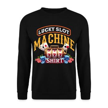 Lucky Slot Machine Casino Gambling Vegas - Unisex Sweatshirt - black - Front - Alina (178cm) & Michal (187cm)