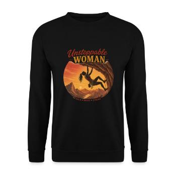 Grimpeur Imparable – Brave & Strong - Sweat-shirt Unisexe - noir - Devant - Alina (178cm) & Michal (187cm)