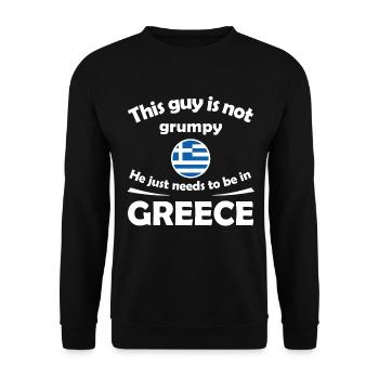Not Grumpy Greek Vibe Tee - Unisex Sweatshirt - black - Front - Alina (178cm) & Michal (187cm)