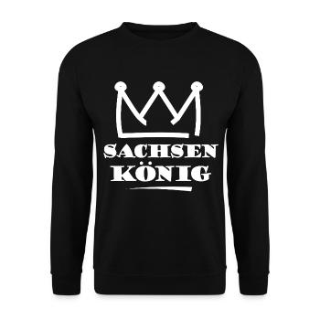 Sachsen König Krone Logo - Unisex Pullover - Schwarz - Vorne - Alina (178cm) & Michal (187cm)