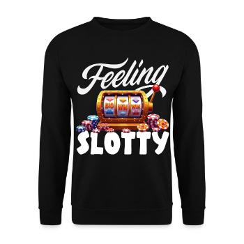 Sentiment pour les machines à sous : gros gains au casino - Sweat-shirt Unisexe - noir - Devant - Alina (178cm) & Michal (187cm)