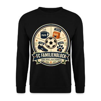 FC Familienblock - Unisex Pullover - Schwarz - Vorne - Alina (178cm) & Michal (187cm)