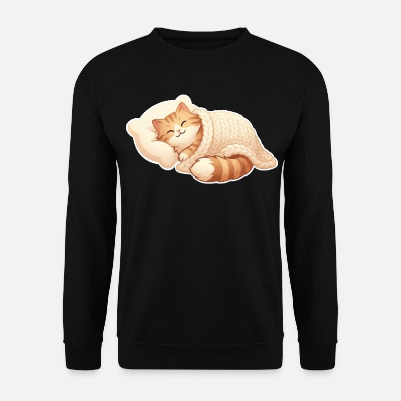Katze Schlafen - Unisex Pullover - Schwarz