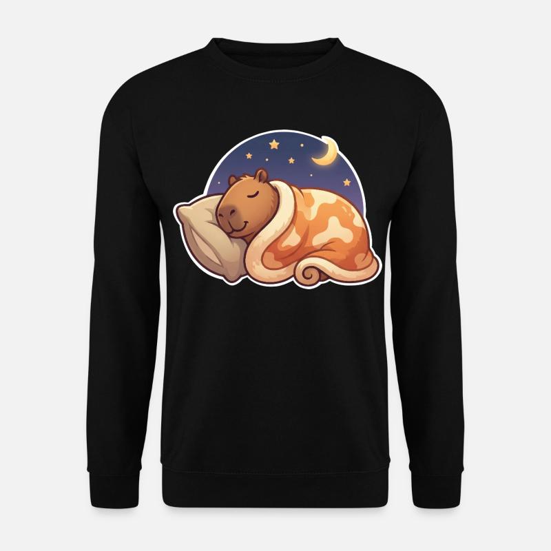 Capybara Schlafen - Unisex Pullover - Schwarz