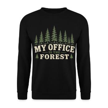 Écologie Écologiste Mon bureau est la forêt - Sweat-shirt Unisexe - noir - Devant - Alina (178cm) & Michal (187cm)